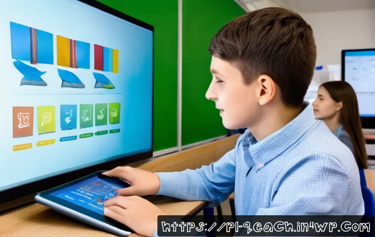 모듈식 교육과정의 설계에 활용되는 이론 - A modern classroom scene in Poland featuring diverse students engaged in a modular learning environm...