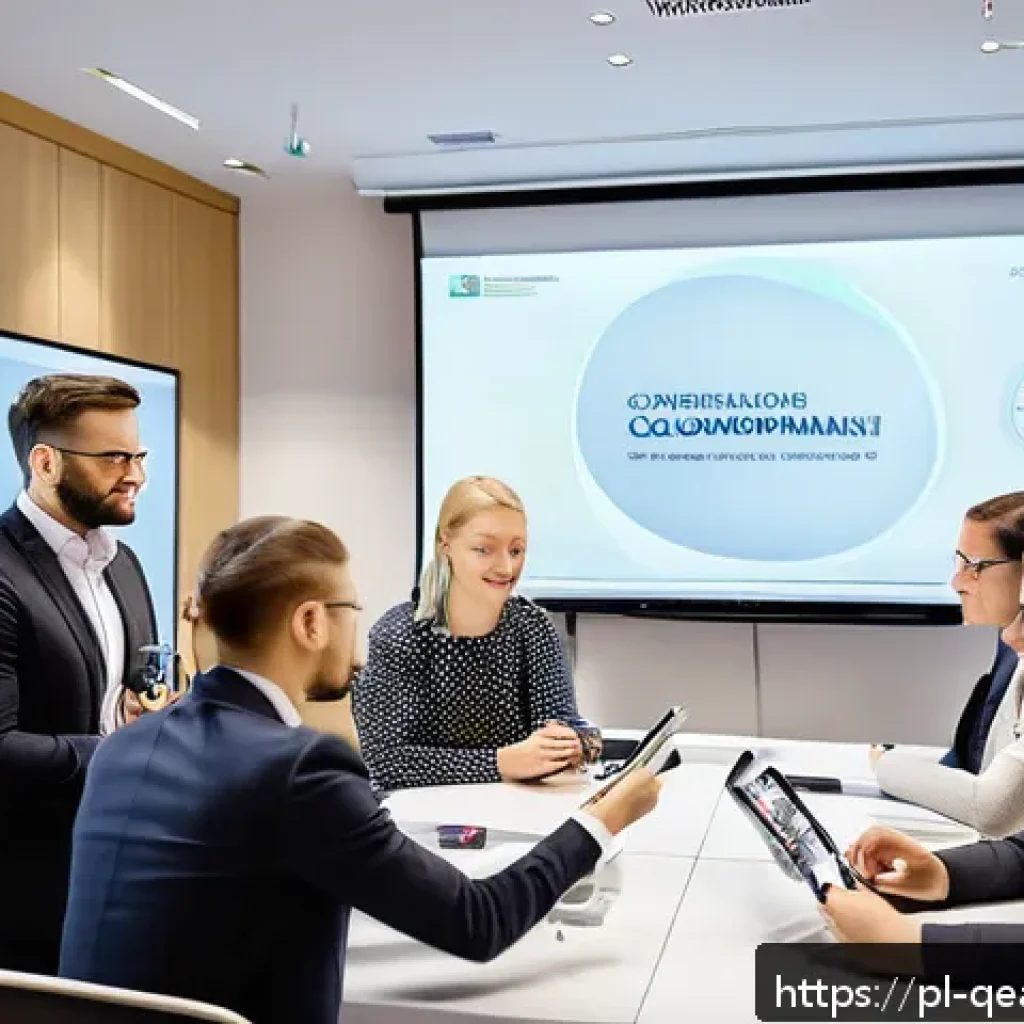 모듈식 교육과정의 리더십 개발 - A modern corporate training session featuring a diverse group of Polish managers in business casual ...